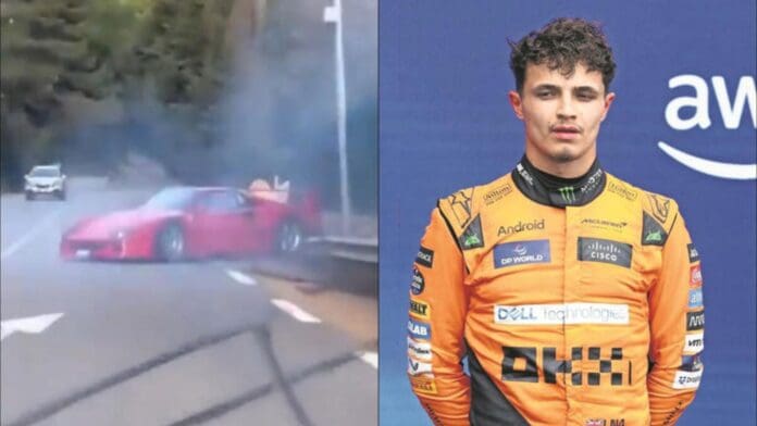 Video: Chocan el Ferrari de Lando Norris en calles de Mónaco