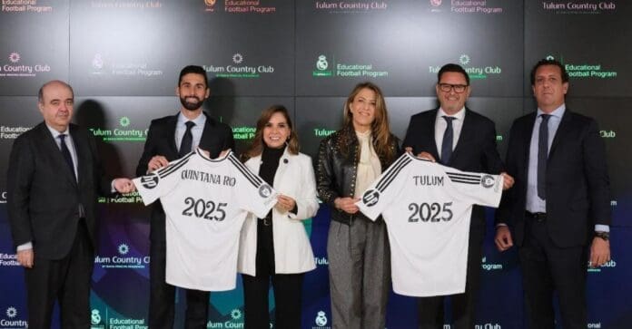 Desde la Fitur, anuncia Mara Lezama Espinosa que el Real Madrid abrirá una escuela de futbol en el municipio de Tulum.
