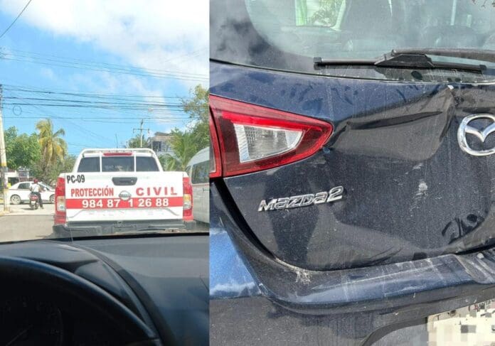 Video: Vehículo oficial de la administración de Diego Castañón, escapa tras provocar accidente en Tulum