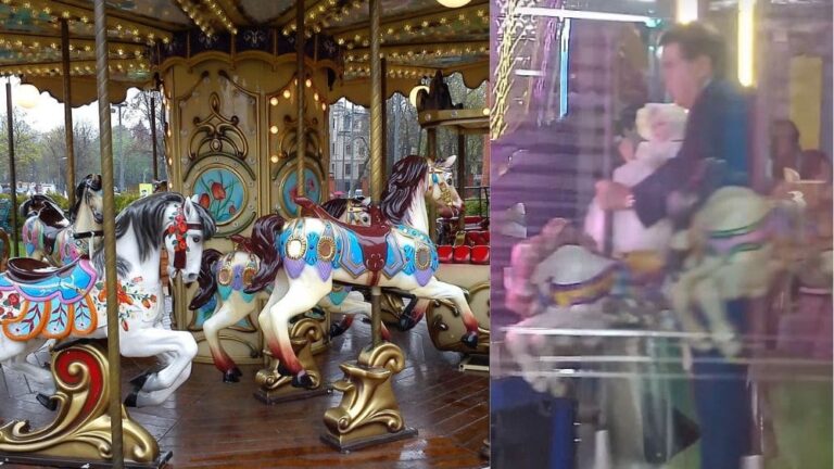 Video: Sujeto lleva a su Niño Dios a la feria para subirlo sobre un caballito