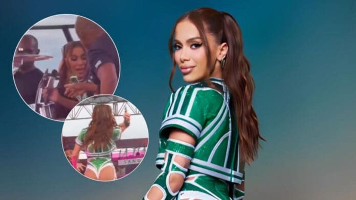 Video: Cantante Anitta se frustra por fallas técnicas durante concierto y lanza varios micrófonos en Brasil