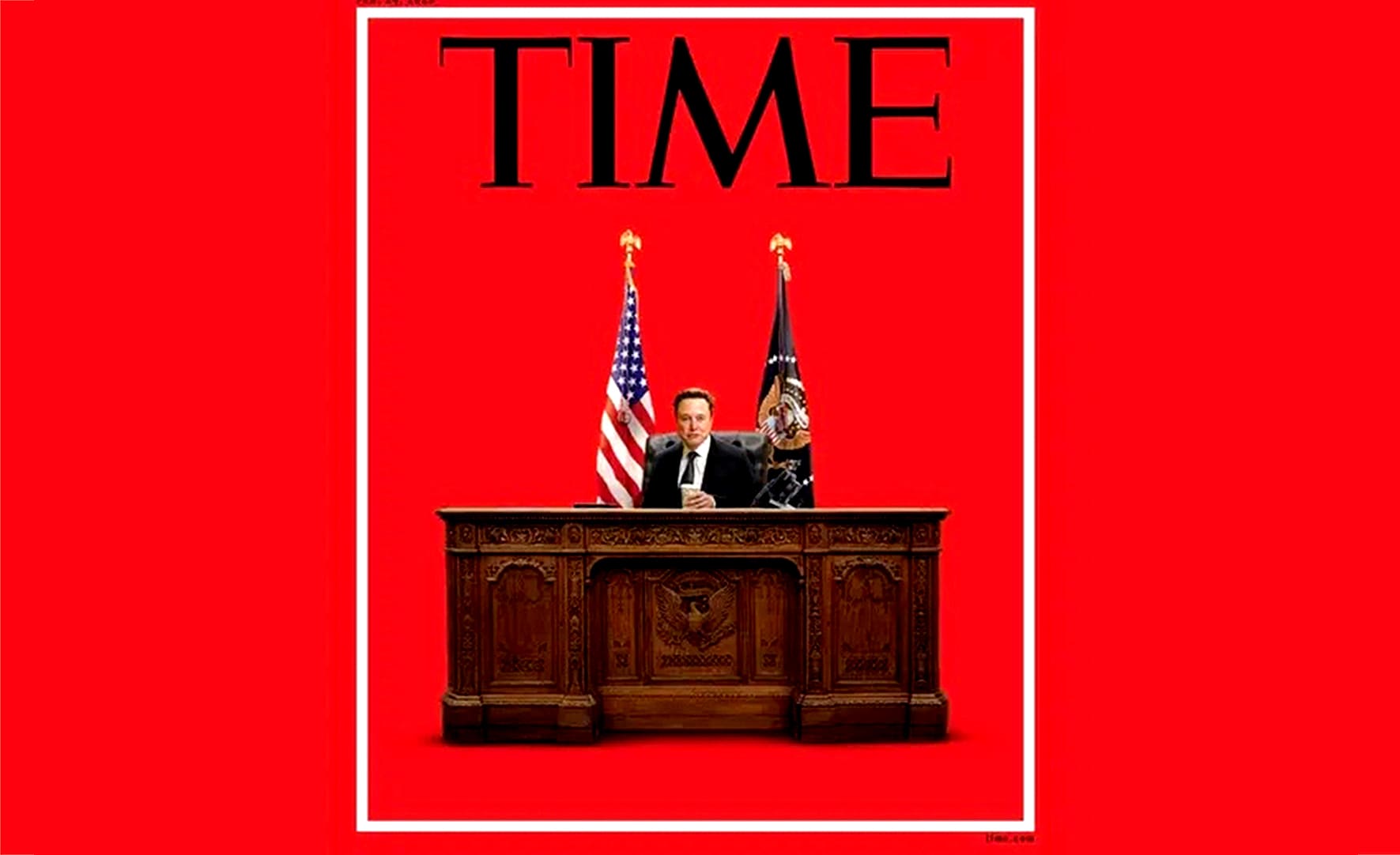 Portada de revista Time muestra a Elon Musk gobernando EU desde la Oficina Oval