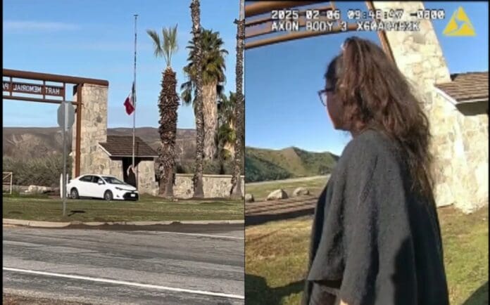 Video: Detienen a mujer por retirar la bandera de EU y colocar la de México en un parque de California