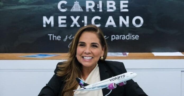 Anuncia Mara Lezama una nueva ruta aérea de Volaris de San José, Costa Rica a Tulum desde el próximo 1 de julio.