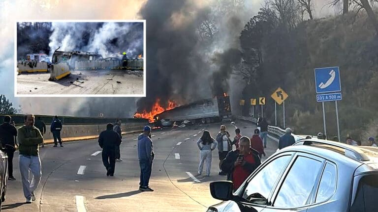 Video: Explota pipa de gas en la autopista México-Puebla; hay al menos seis muertos