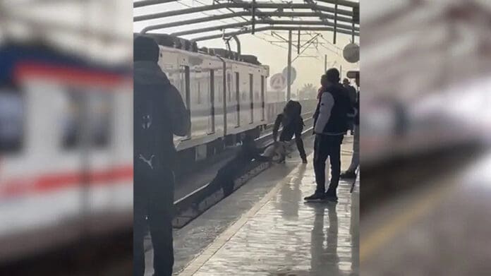 Video: Hombre baja a las vías del Metro para salvar a lomito en Monterrey