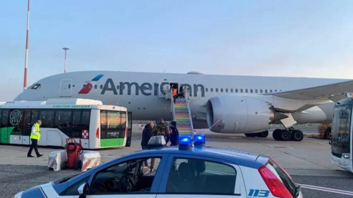 Vuelo de American Airlines es desviado a Roma por amenaza de bomba