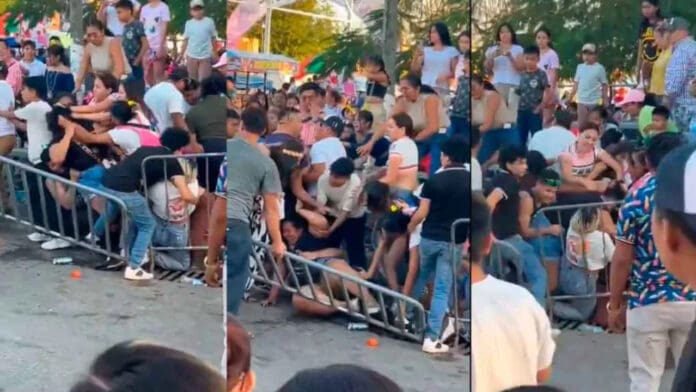 Video: Mujeres se agarran a golpes en el carnaval de Kanasín, Yucatán
