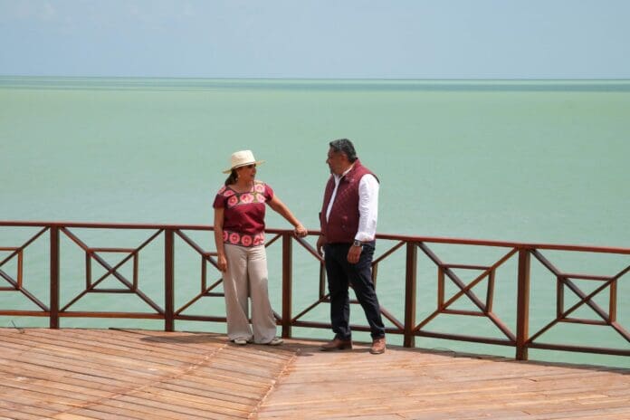 Presenta Mara Lezama avances en la rehabilitación de la zona costera de Calderitas, en Othón P. Blanco