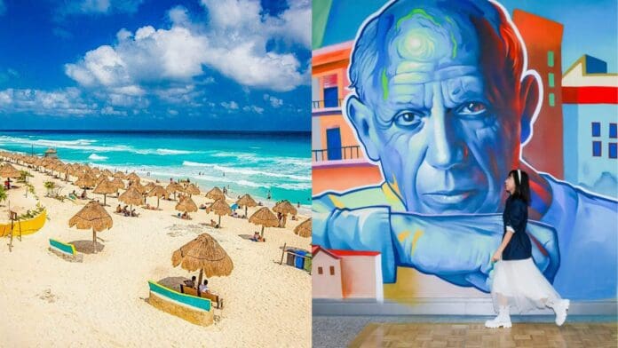 Cancún se prepara para la exposición de Picasso con un mural en Playa Delfines
