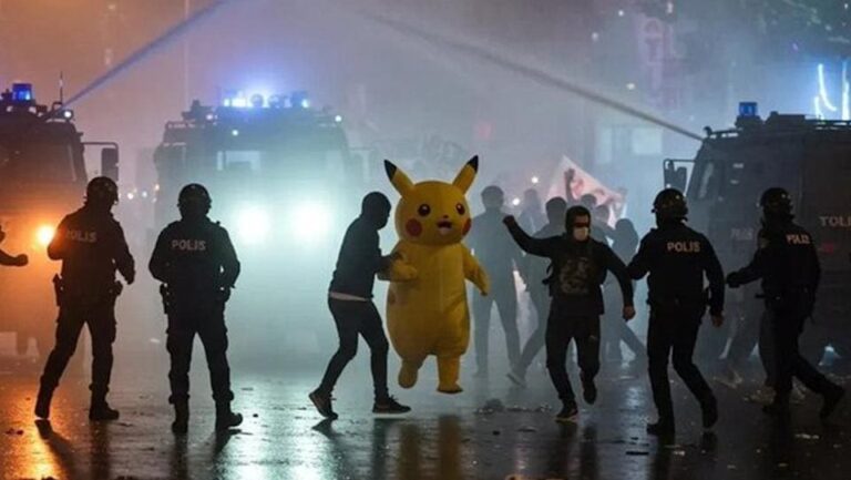 Video: Manifestante disfrazado de Pikachu se une a las protestas contra Erdogan en Turquía