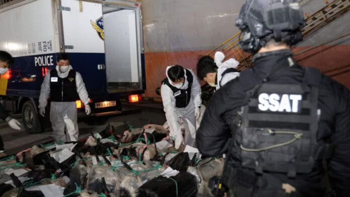 Buque que salió de México es incautado con dos toneladas de cocaína en Corea del Sur, el mayor decomiso de droga en dicho país