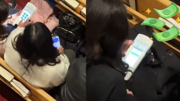 Video: Iglesia causa revuelo al pedir limosna con terminal bancaria