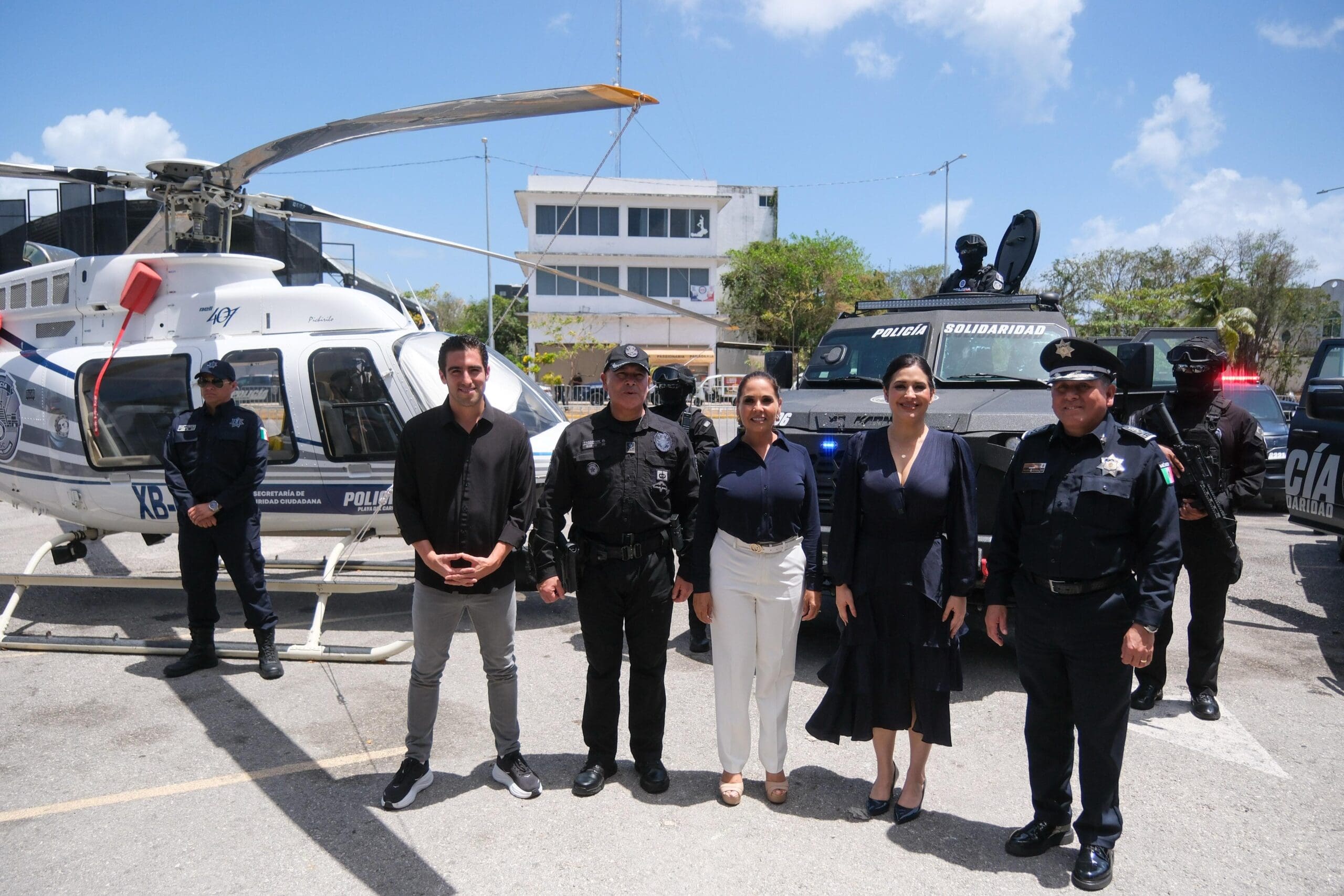 Preside Mara Lezama entrega de 334 patrullas y un helicóptero para la protección y seguridad de los playenses