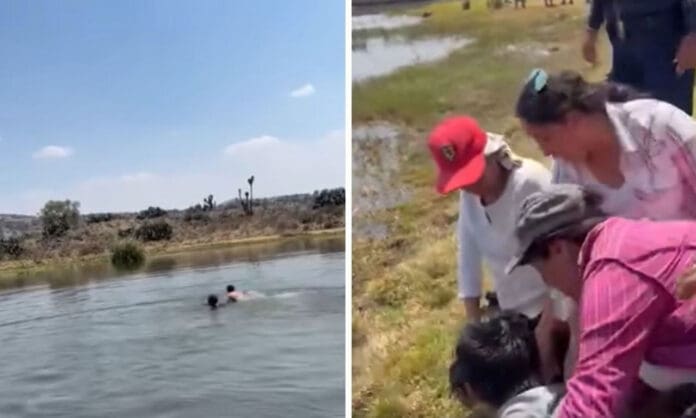 Menores se meten a nadar a represa de Hidalgo