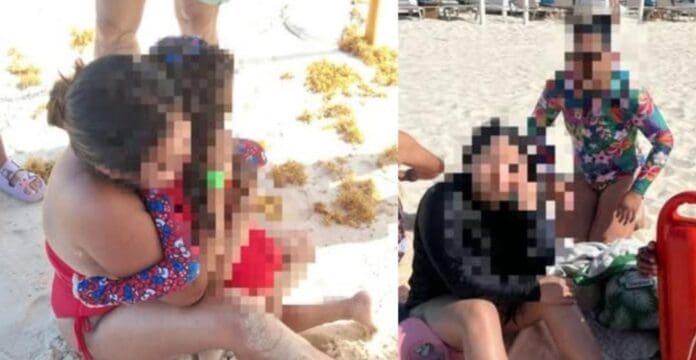 Rescatan a dos personas arrastradas por la corriente del mar en Playa del Carmen. Se logró evitó una tragedia.