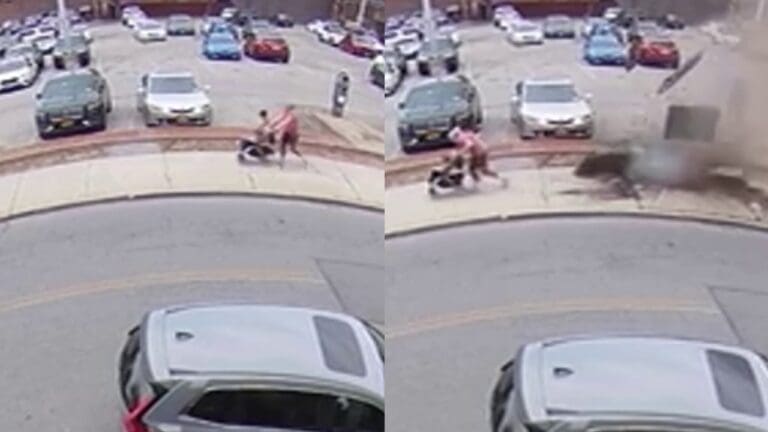 momento captado por una camara de seguridad Nueva York