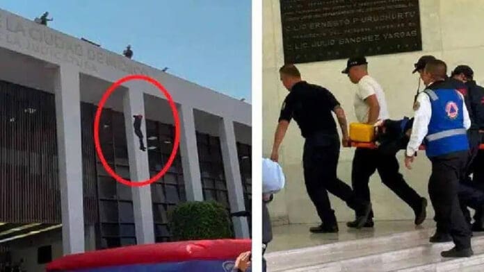 Bombero lesionado durante Simulacro Nacional