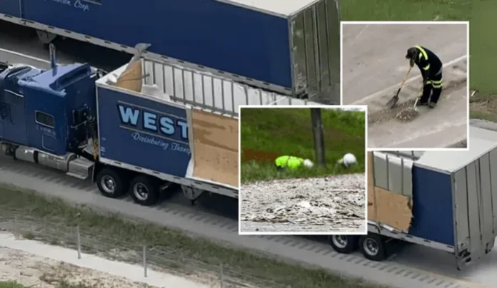 Camión cargado de monedas se vuelca en autopista de Estados Unidos