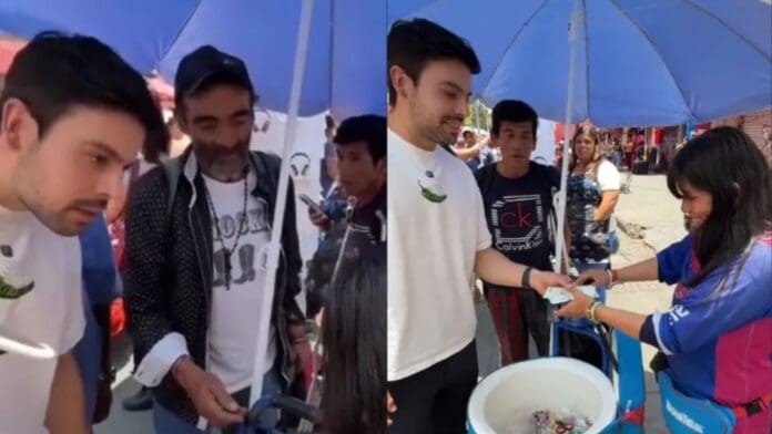 Video: Vendedora de Bonice estafa a influencer extranjero al cobrarle de más