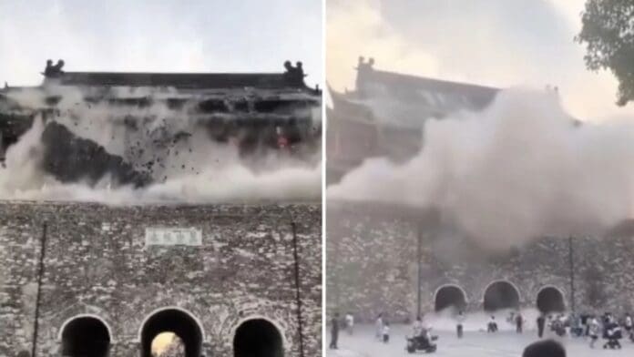 Video: Torre del Tambor Fengyang de China se derrumba tras un año de ser restaurada