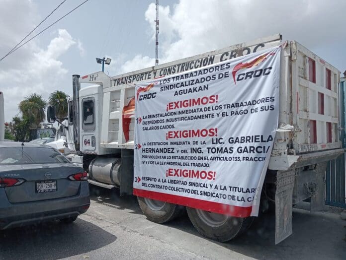 Acarrea CROC personal ajeno a Aguakan para bloquear instalaciones y afectar servicio de agua potable en Cancún