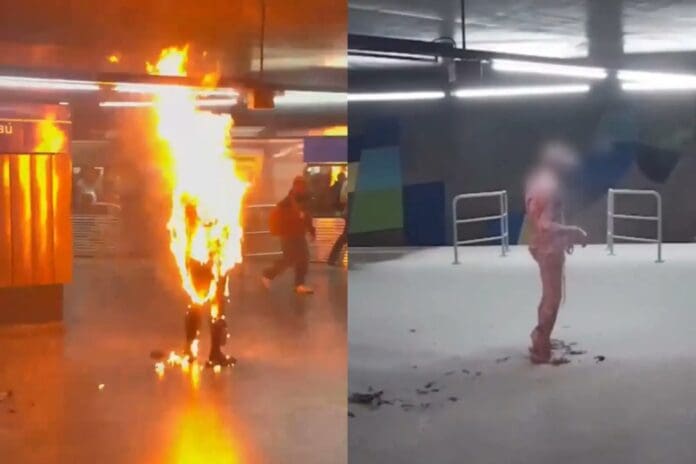 Hombre se prende fuego en una estación de metro en Sao Paulo, Brasil