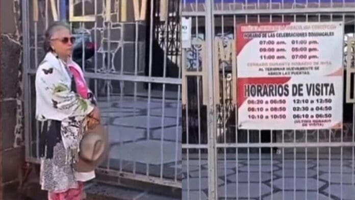 Niegan la entrada a la iglesia a adulta mayor por llegar tarde a misa en Puebla