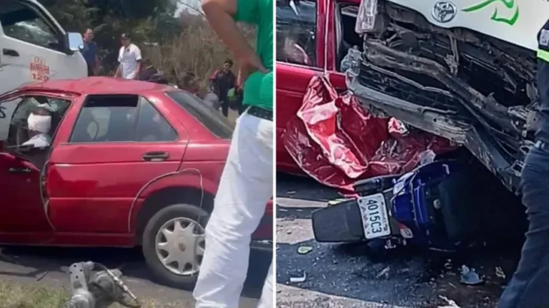 Reportan dos muertos y tres heridos tras choque múltiple en Edomex