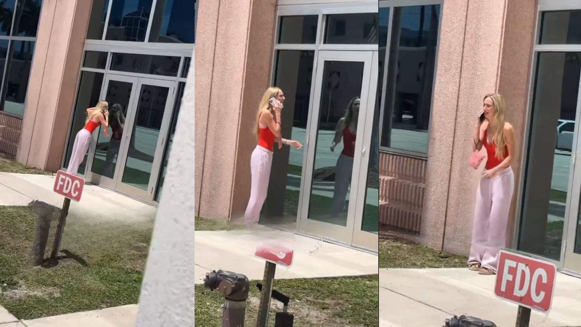 Influencer suplica frente a oficinas de Tiktok para que le devuelvan su cuenta tras pesada broma, en Estados Unidos