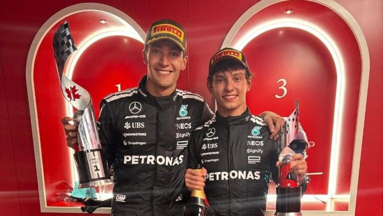 George Russell gana el GP de Canadá; Lando Norris choca tras intentar rebasar a su coequipero Oscar Piastri.