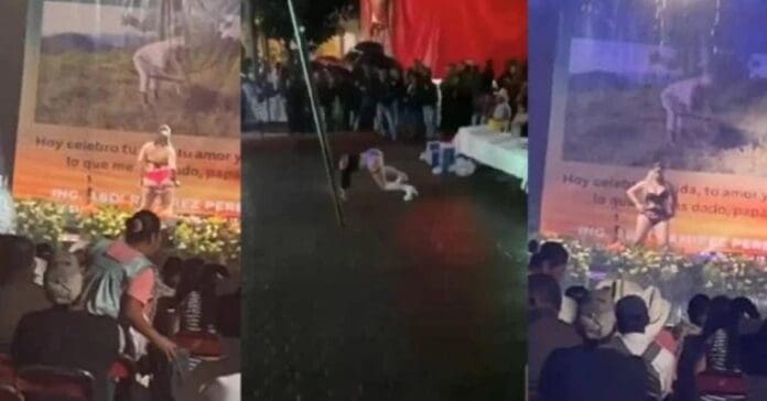 Denuncian que Ayuntamiento de Olintla, Puebla, festejó el Día del Padre con bailarinas exóticas. El tema ha sido muy polémico.