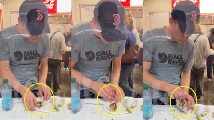 Video: Extranjero batalla para comerse un taco; al final no pudo