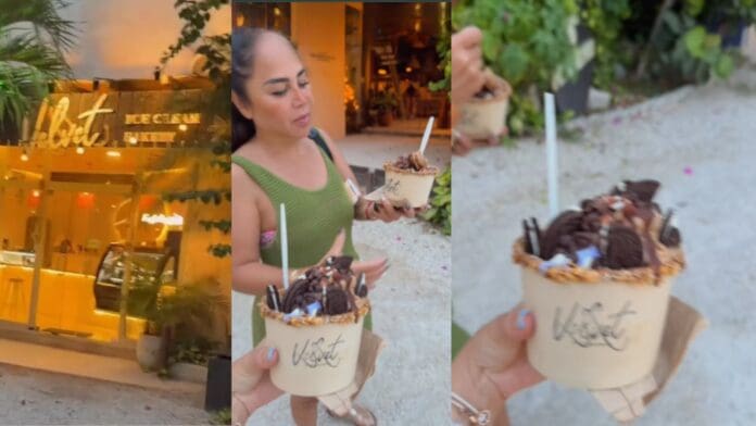 Video: Influencer Ana Cisneros exhibe altos precios en Tulum; compró dos helados por mil pesos
