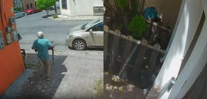 Adulto mayor roba asador de una casa en Guadalupe, Nuevo León