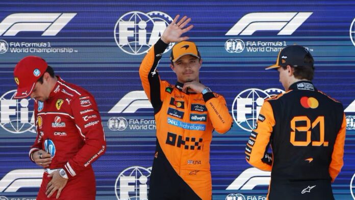 Video: Lando Norris se lleva la pole del GP de Austria; escoltado por Charles Leclerc y Oscar Piastri