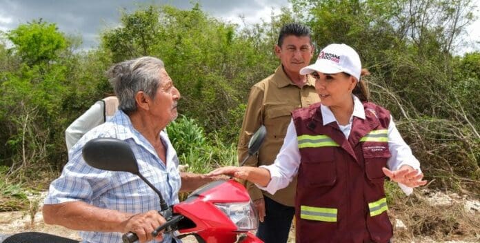 Supervisa Mara Lezama paso provisional construido en menos de 48 horas en el tramo Altos de Sevilla-Huatusco.