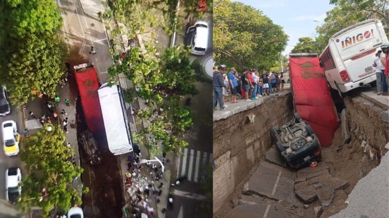 Video: Socavón de tres metros de profundidad se traga dos vehículos en Guadalajara, Jalisco