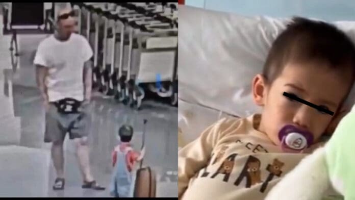 Video: Sale del coma el niño lanzado al suelo por un sujeto en aeropuerto de Rusia
