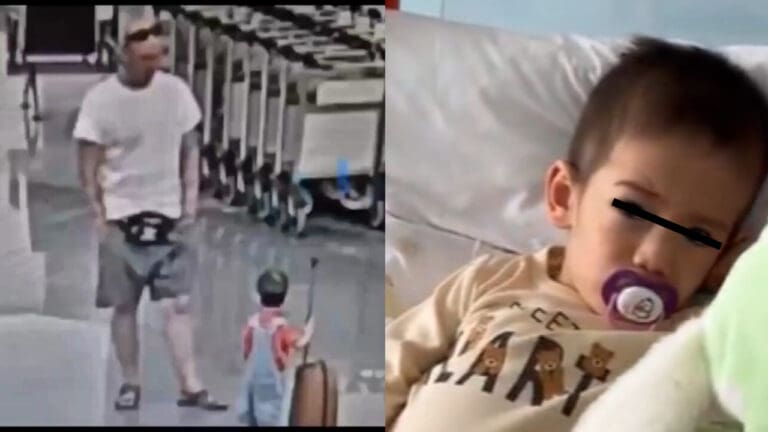 Video: Sale del coma el niño lanzado al suelo por un sujeto en aeropuerto de Rusia