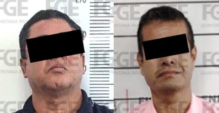 Detienen por extorsión a dos policías de investigación en Cancún; sujetos le pedían 250 mil pesos a la víctima.