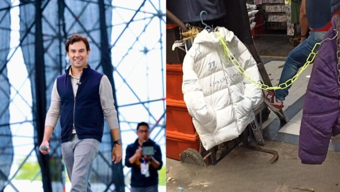 Venden mercancía de Checo Pérez con Cadillac en Tepito en la CDMX