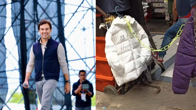 Venden mercancía de Checo Pérez con Cadillac en Tepito en la CDMX