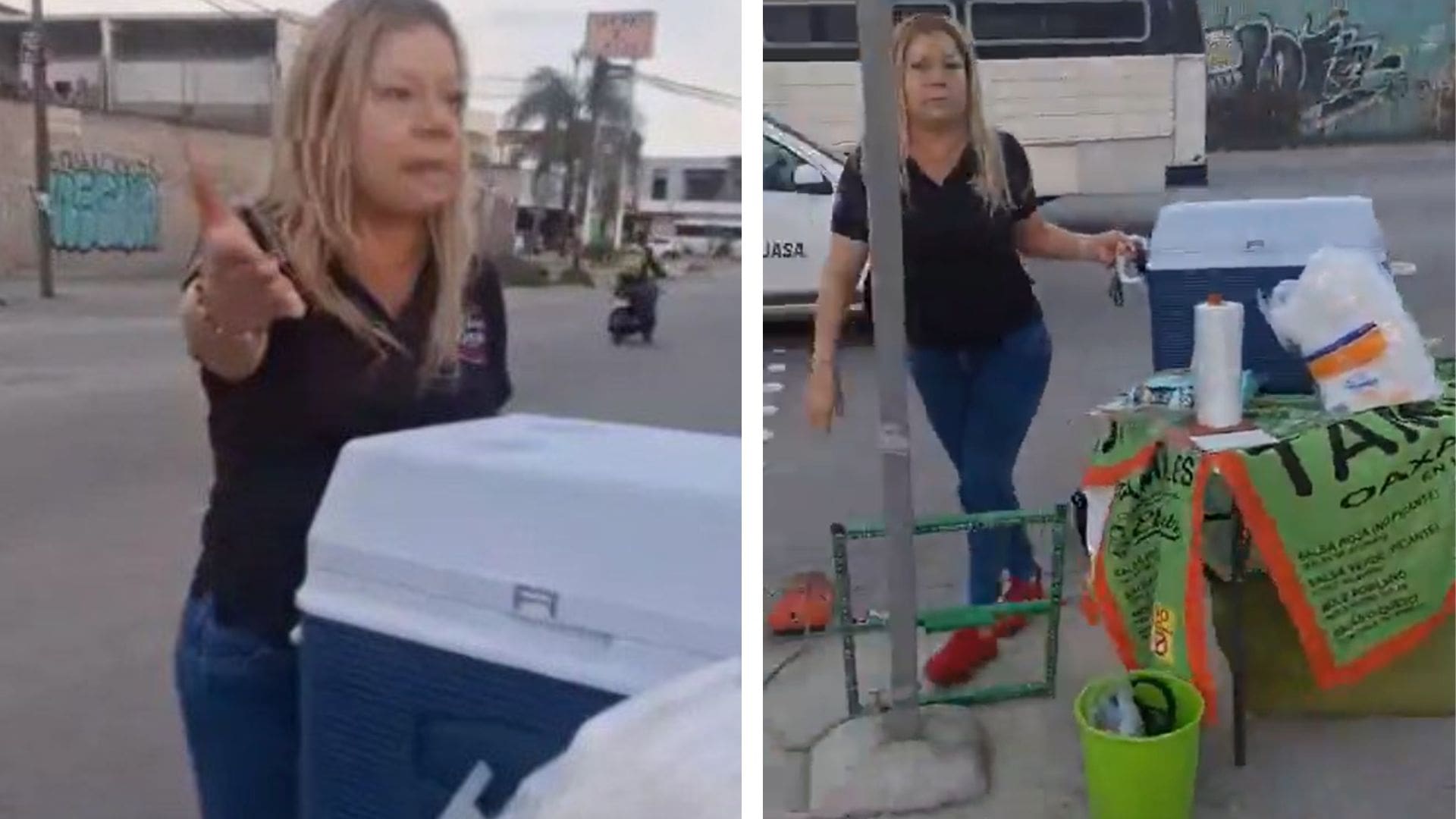 Video: Mujer es apodada "Lady Tamales" por tirar puesto en Guadalajara, Jalisco