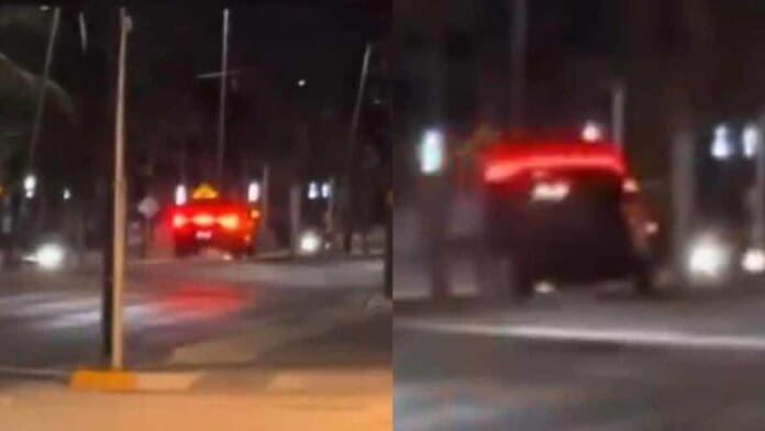 Video: Auto sale volando tras pasarse el tope en plena avenida Bonampak de Cancún