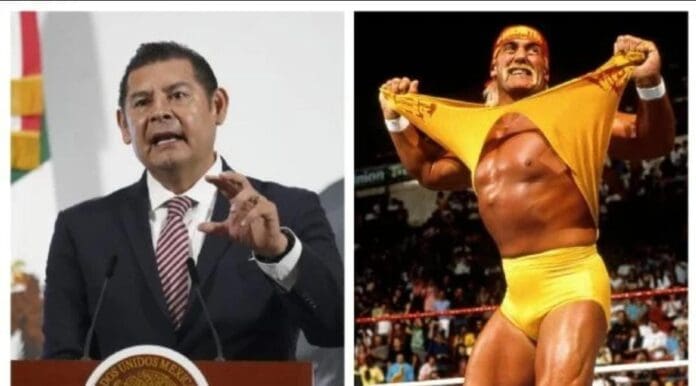 Tunden al gobernador morenista de Puebla tras dar sus condolencias por la muerte del luchador norteamericano Hulk Hogan.