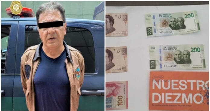 Hombre roba limosna de una iglesia con un alambre en la CDMX