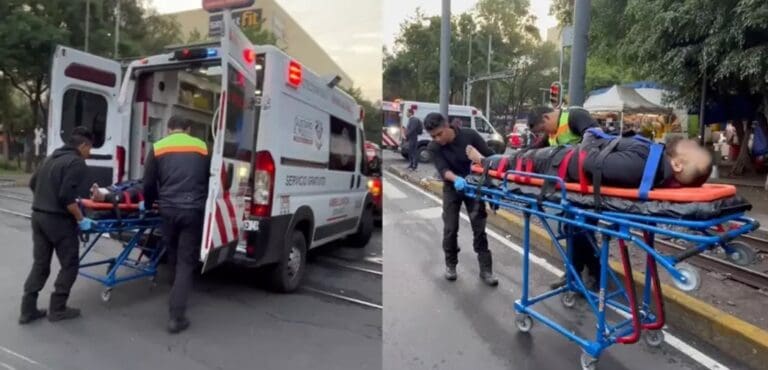 Sujeto pierde una pierna tras chocar su moto en Cdmx