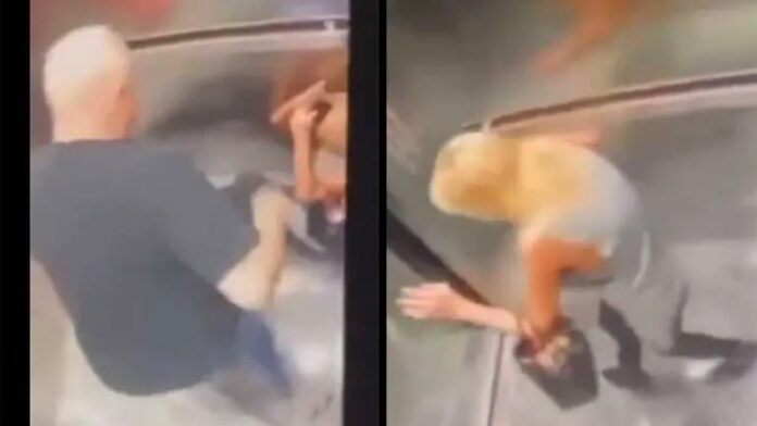 Video: Captan a sujeto golpeando brutalmente a una mujer en un elevador en CDMX