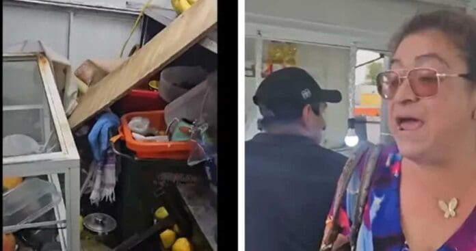 Video: Mujer destroza puesto de jugos por no servirle alcohol en CDMX; la llaman “Lady Chupitos”
